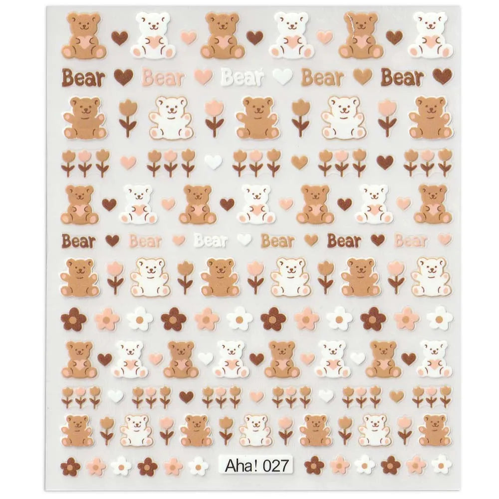 42Model Sticker Nail Decal 3D Adhesive Patch,Smile/Animal/Flower Nail Art Decorations Manicure Sticker Easter Day Design Decal- - Lootquake