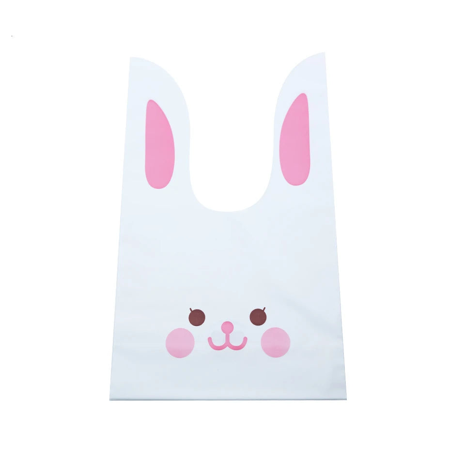 Hot Sale 20 / Batch Cute Rabbit Carrot Ear Biscuit Bag Candy Biscuit Gift Bag Snack Baking Packaging Supplies Easter Decoration