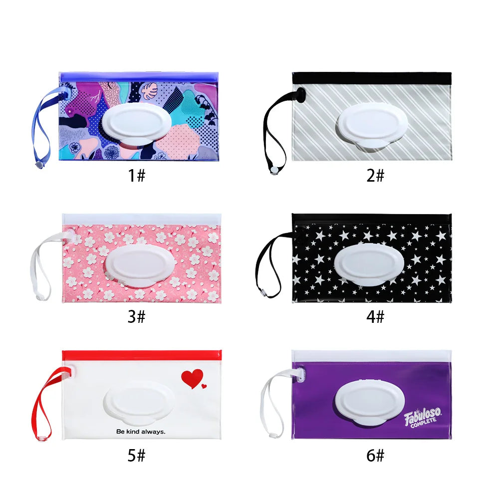 Estuche portátil de EVA para toallitas húmedas de bebé, reutilizable, recargable, caja de pañuelos, bolsa de cosméticos con cierre a presión, almacenamiento para el hogar
