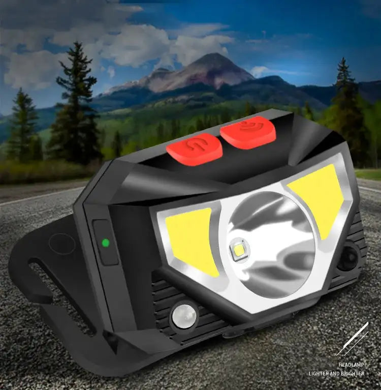 Powerfull LED Headlamp Rechargeable Body Motion Sensor Headlight Camping Flashlight Head Light Torch Lamp With USB - Lootquake