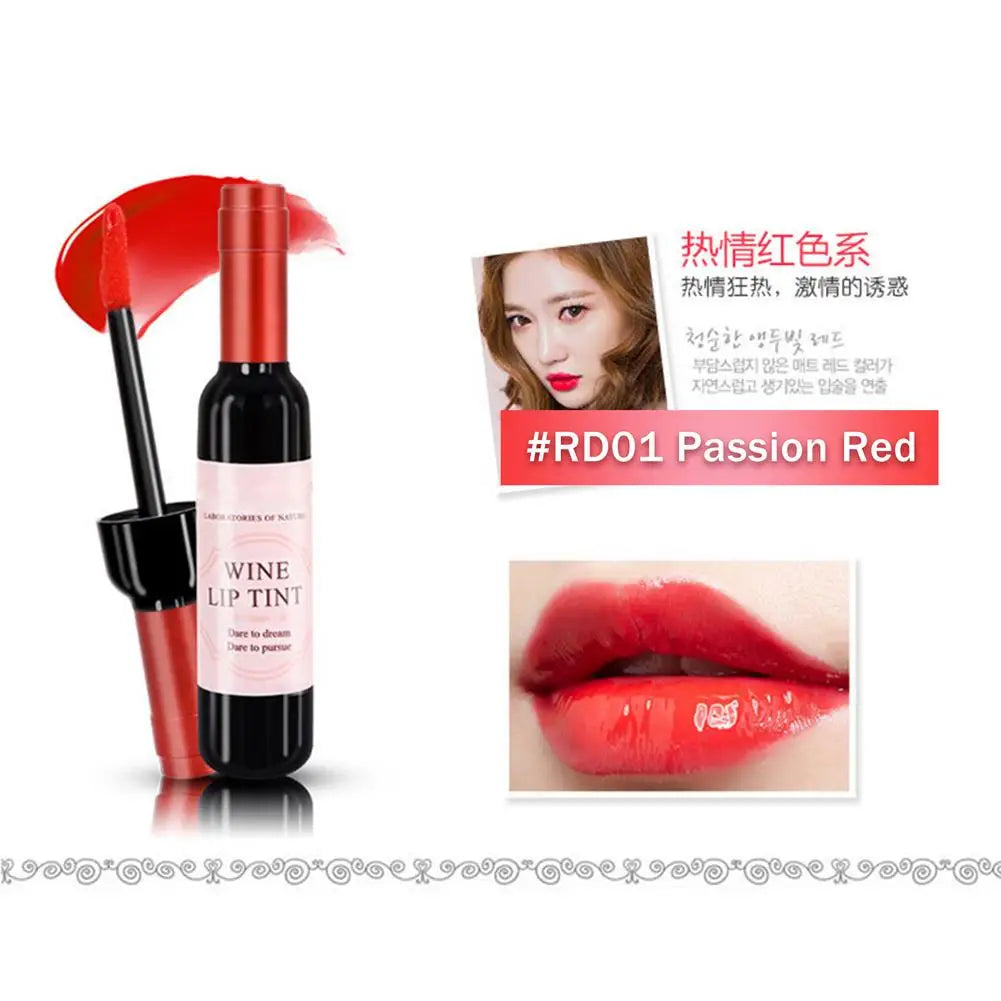 Lápiz labial color vino, tinte labial rosa bebé, brillo labial líquido mate Lipgross, tinte labial resistente al agua de larga duración, lápiz labial antiadherente en vaso.