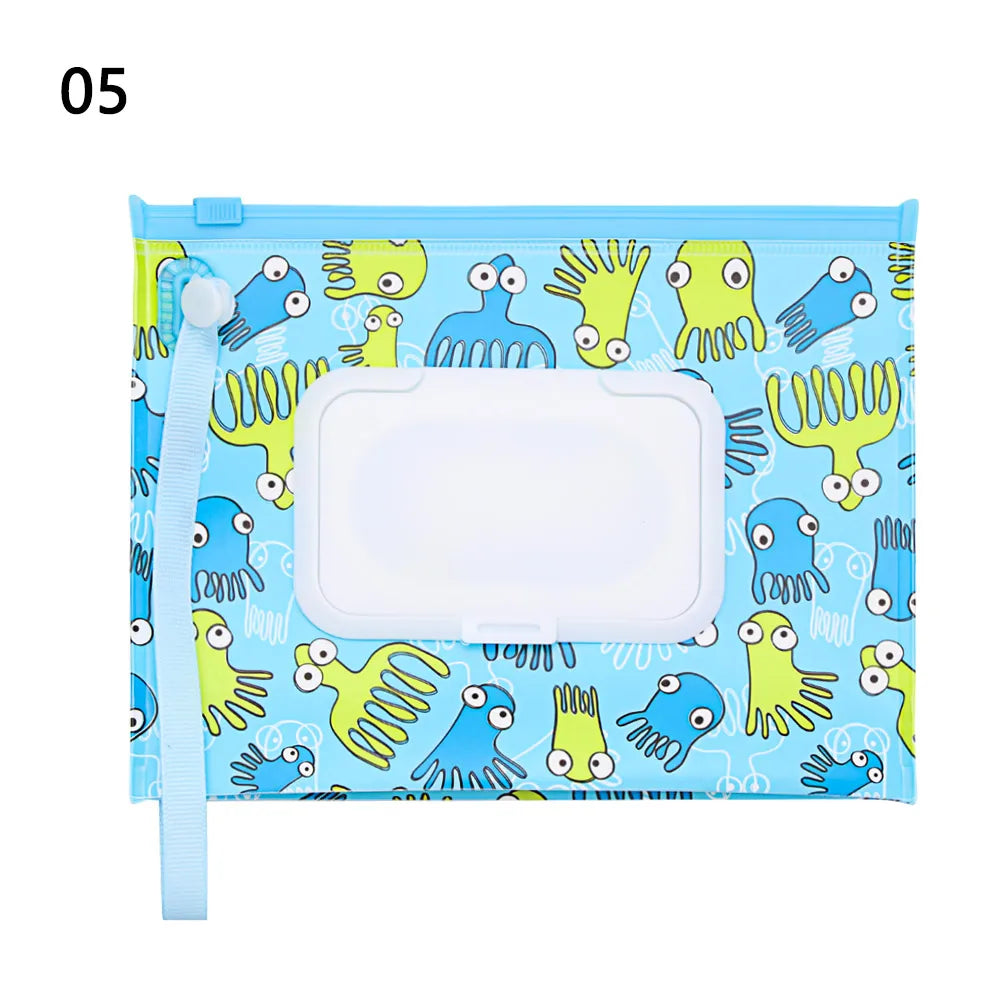 Estuche portátil de EVA para toallitas húmedas de bebé, reutilizable, recargable, caja de pañuelos, bolsa de cosméticos con cierre a presión, almacenamiento para el hogar