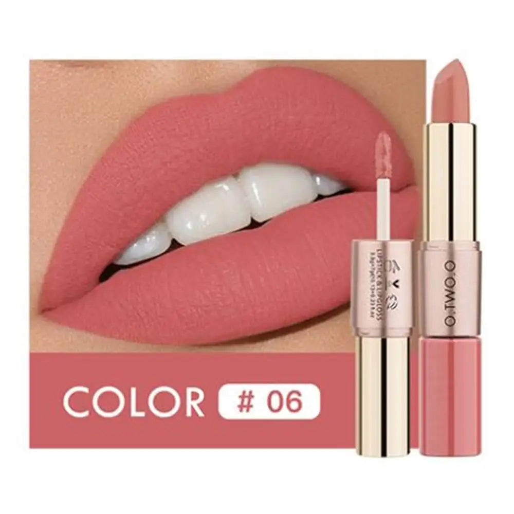 O.TWO.O 12 colores Maquillaje Lápiz labial Brillo labial Lápiz labial rojo sexy Impermeable Hidratante Labios Cosméticos Lápices labiales mate