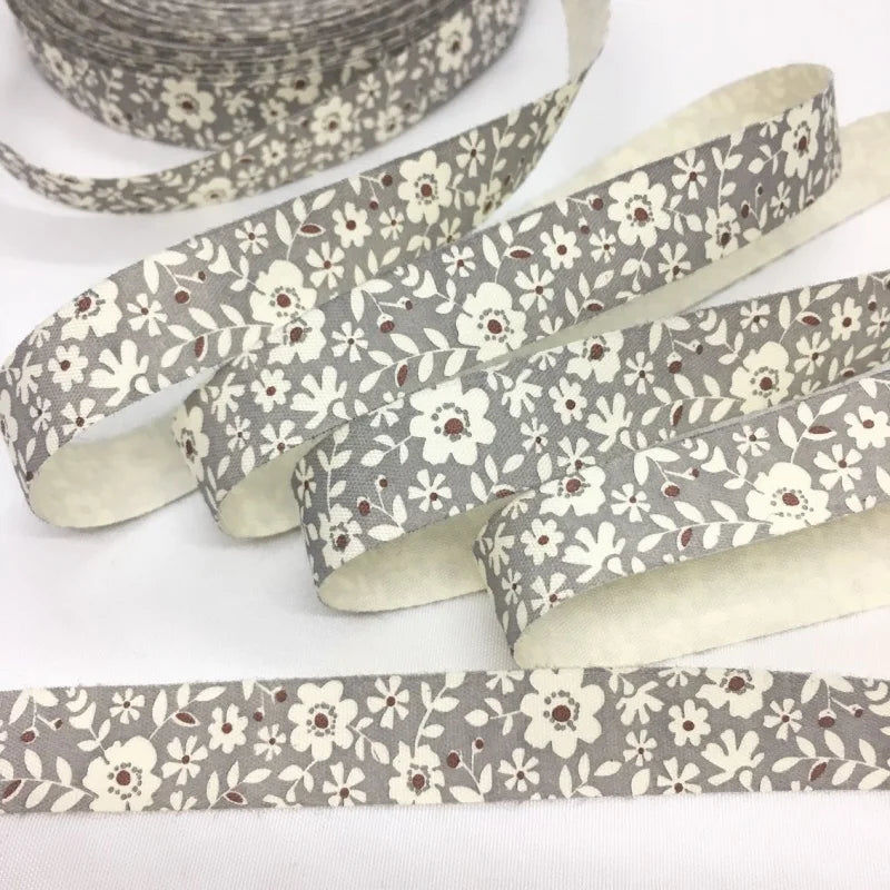 5Y 1.5cm/2.5cm Flowers Printed Cotton Floral Ribbon For Handmade DIY Craft Scrapbook Gift Packing Easter Wedding Christmas Deco - Lootquake