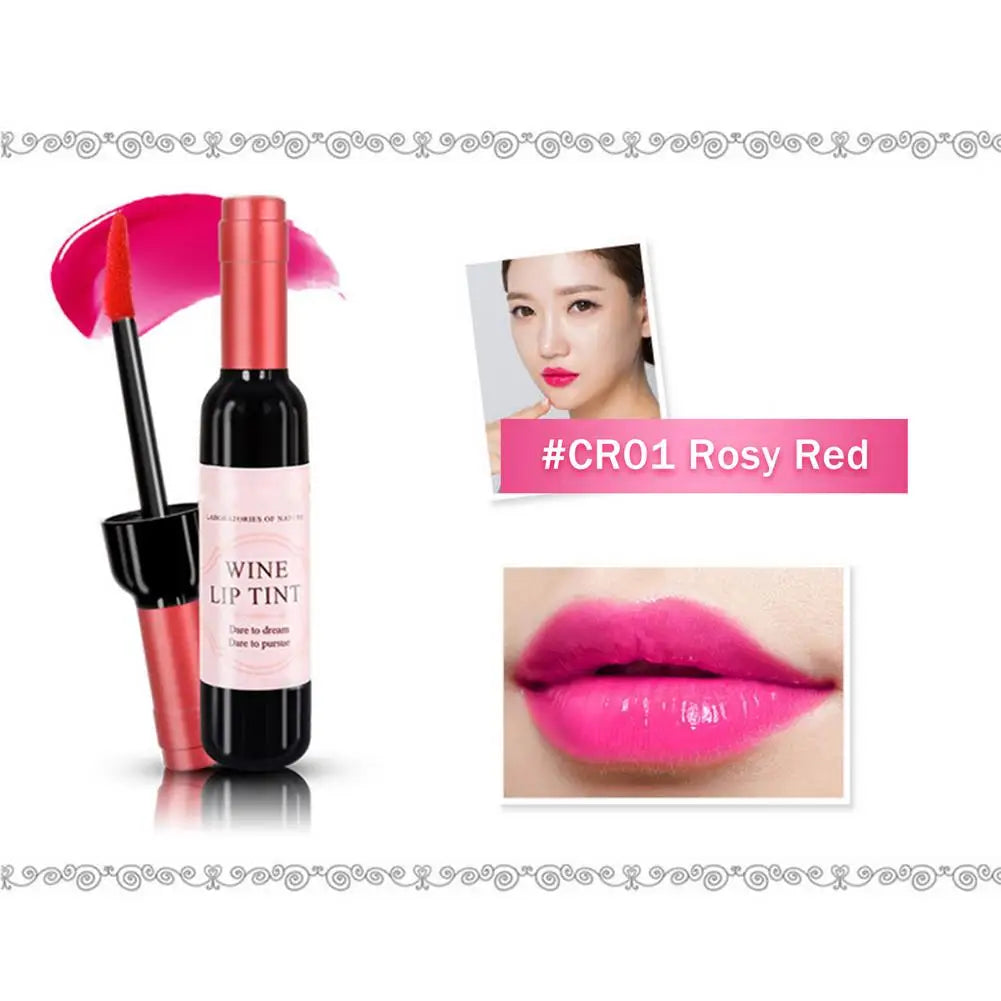 Lápiz labial color vino, tinte labial rosa bebé, brillo labial líquido mate Lipgross, tinte labial resistente al agua de larga duración, lápiz labial antiadherente en vaso.