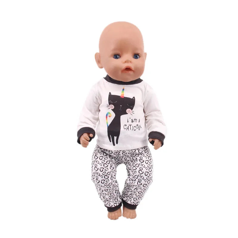 Doll Baby Clothes Kittys Kitten Cat Cartoon Dress Shoes Fit 18 Inch American&43cm Reborn New Born Baby Doll OG Girl`s Toy Doll - Lootquake