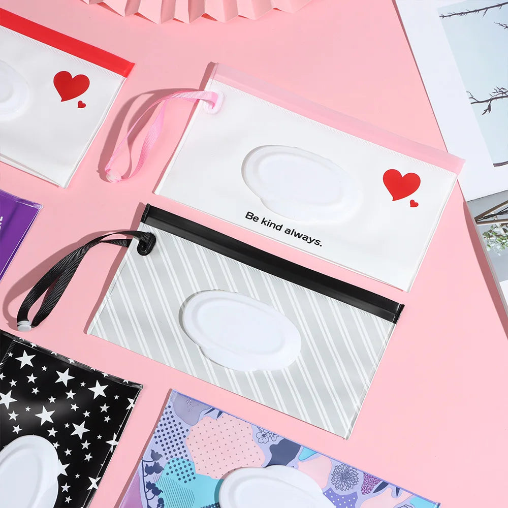 Estuche portátil de EVA para toallitas húmedas de bebé, reutilizable, recargable, caja de pañuelos, bolsa de cosméticos con cierre a presión, almacenamiento para el hogar