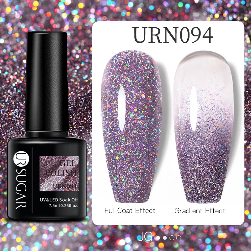 UR SUGAR 7.5ml Nude Glitter Color Gel Nail Polish Winter Warm Color Series Semi-permanent Varnish Professionals Manicure
