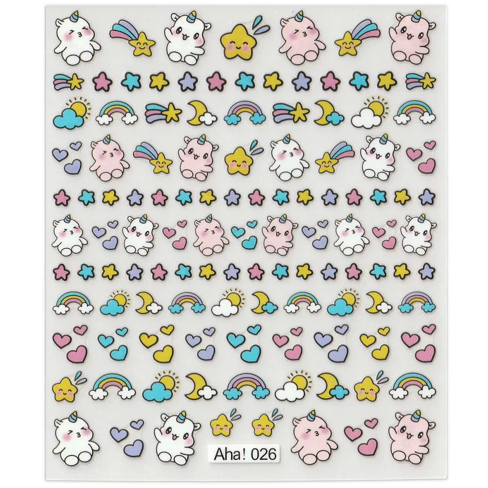 42Model Sticker Nail Decal 3D Adhesive Patch,Smile/Animal/Flower Nail Art Decorations Manicure Sticker Easter Day Design Decal- - Lootquake