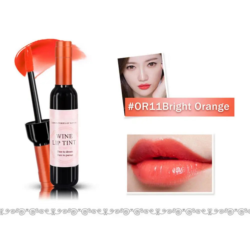 Lápiz labial color vino, tinte labial rosa bebé, brillo labial líquido mate Lipgross, tinte labial resistente al agua de larga duración, lápiz labial antiadherente en vaso.