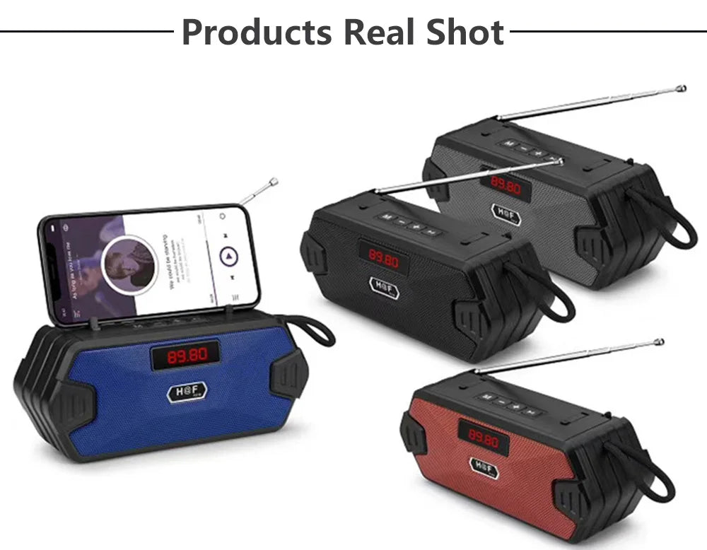 Enceinte portable sans fil Bluetooth, haut-parleur d'extérieur USB avec récepteur radio FM, AUX, TF, MP3, pour téléphone et PC