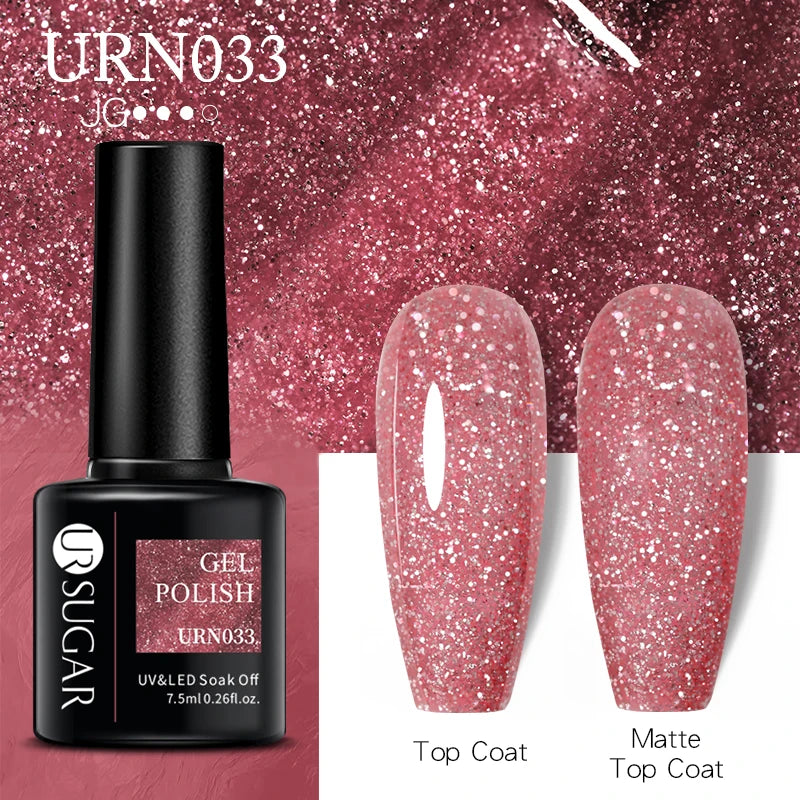 UR SUGAR 7.5ml Nude Glitter Color Gel Nail Polish Winter Warm Color Series Semi-permanent Varnish Professionals Manicure