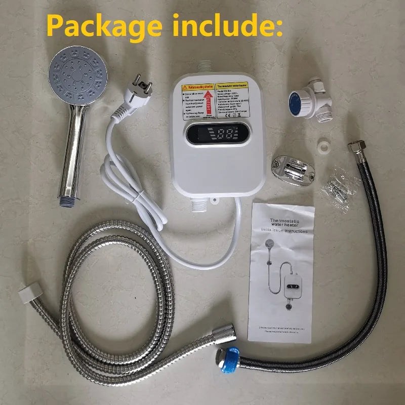 Appareil électroménager 3500 W, robinet, douche, chauffe-eau instantané, chauffage électrique du robinet, eau chaude instantanée pour cuisine et salle de bain