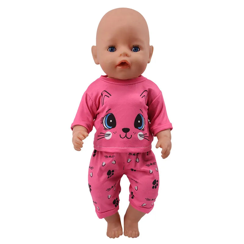 Doll Baby Clothes Kittys Kitten Cat Cartoon Dress Shoes Fit 18 Inch American&43cm Reborn New Born Baby Doll OG Girl`s Toy Doll - Lootquake