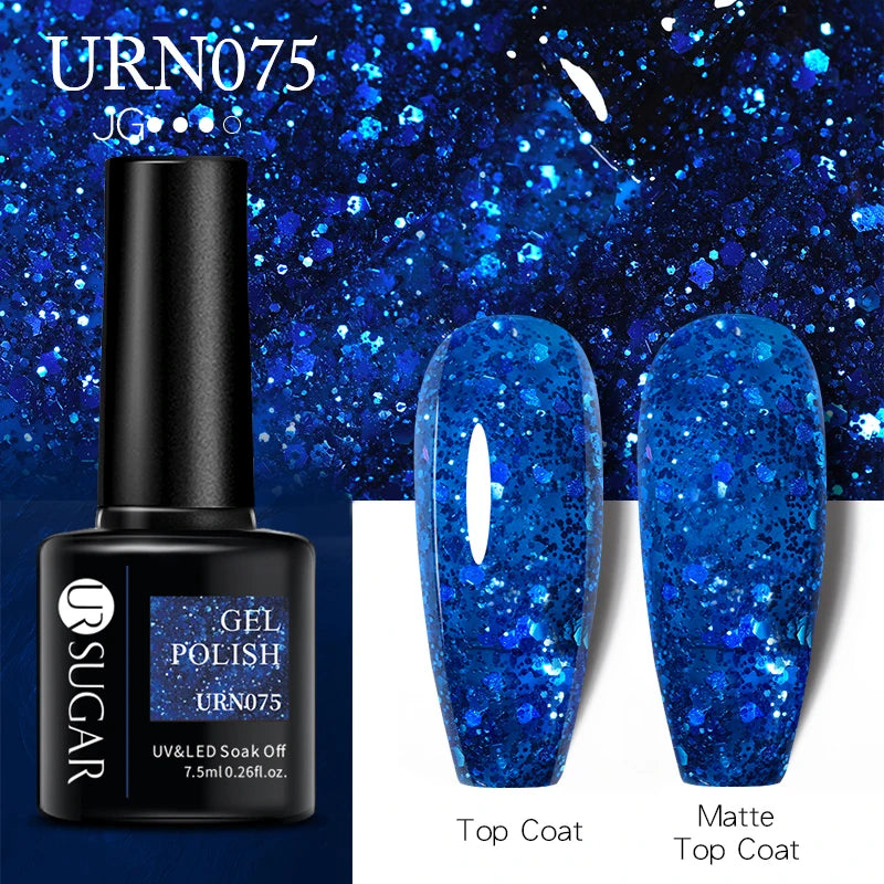 UR SUGAR 7.5ml Nude Glitter Color Gel Nail Polish Winter Warm Color Series Semi-permanent Varnish Professionals Manicure
