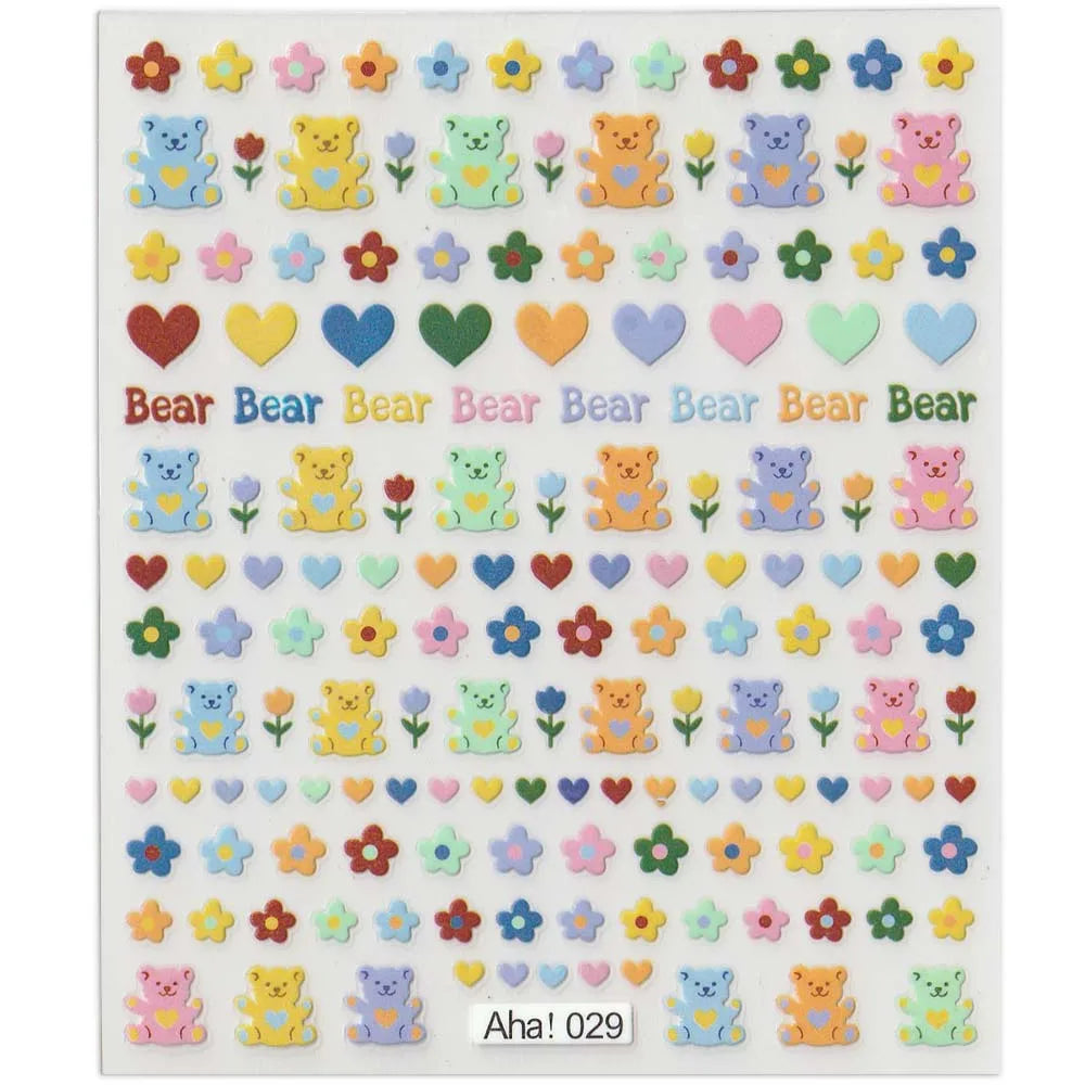 42Model Sticker Nail Decal 3D Adhesive Patch,Smile/Animal/Flower Nail Art Decorations Manicure Sticker Easter Day Design Decal- - Lootquake