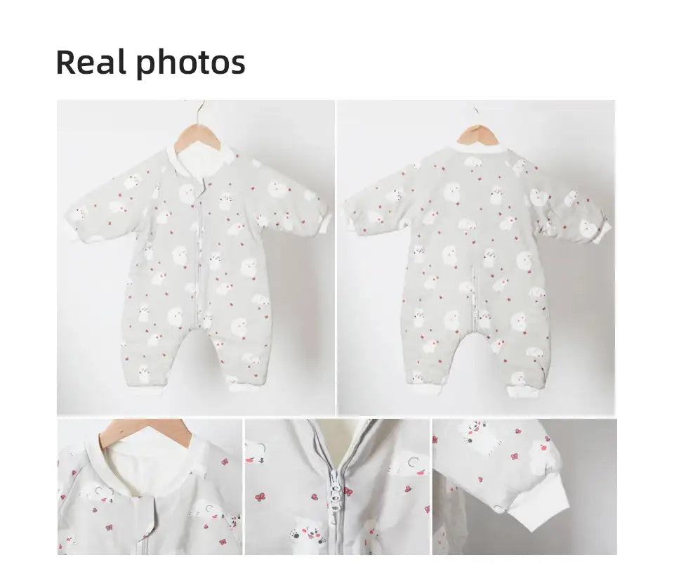 Baby Sleeping Bag Cute Flowers Print Toddler Sleepwear Walk Play Pajamas 2.5Tog Thick Winter Keep Warm Sleepsack 1-4 Years - Lootquake