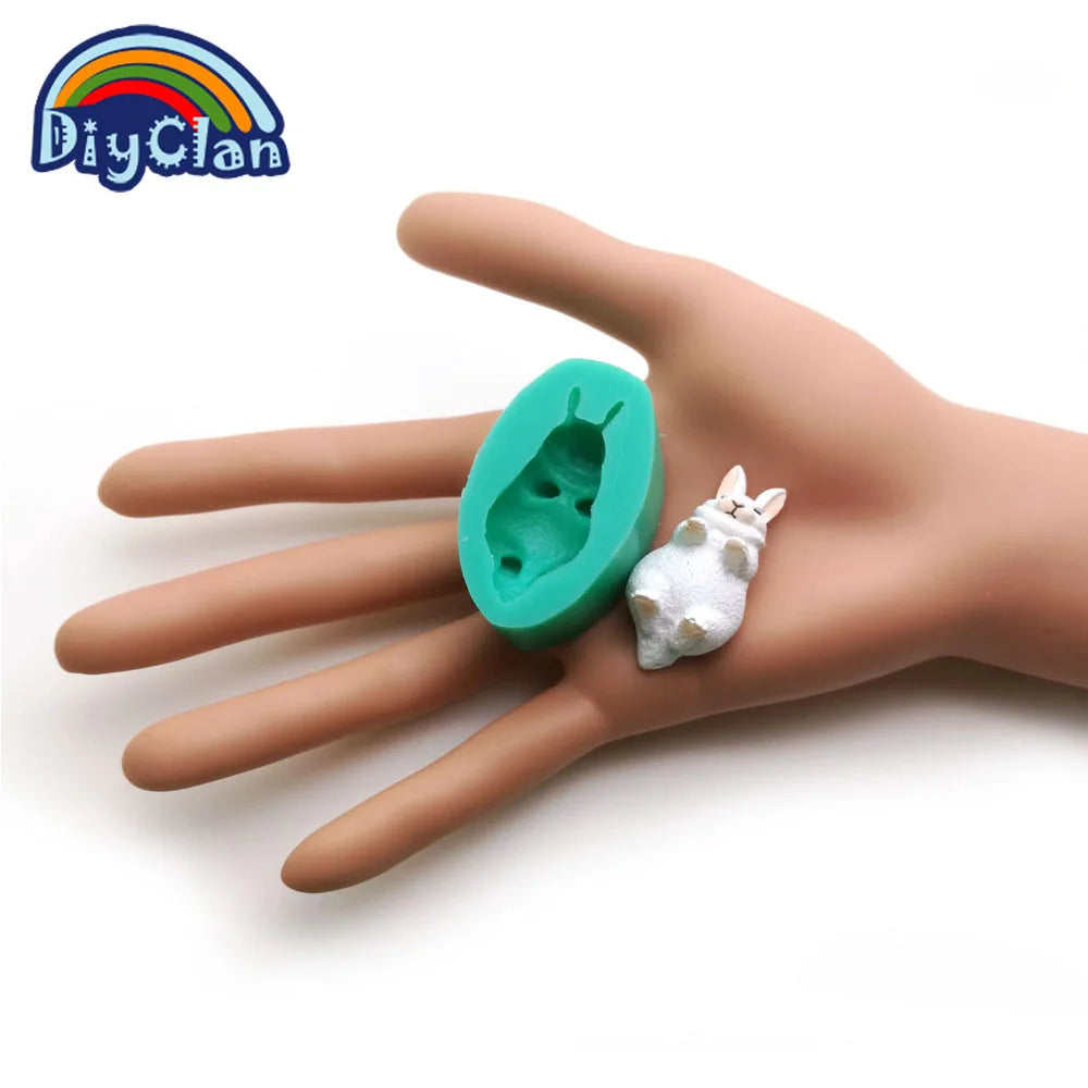 Mini White Rabbit Silicone Fondant Cake Decorating Molds Easter Bunny Chocolate Mould Baking Tools Animal Epoxy Resin Kitchen - Lootquake