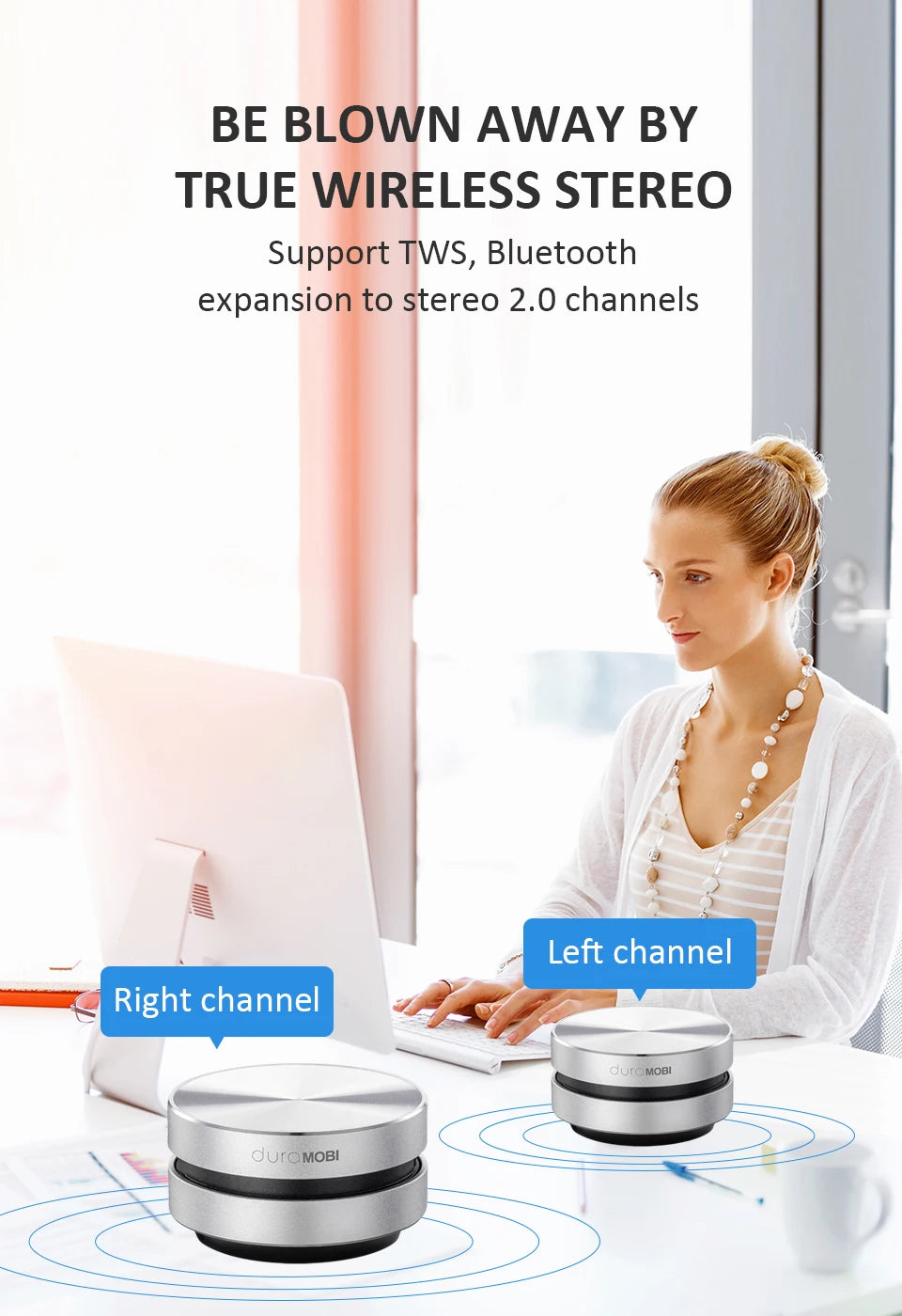 Enceinte à conduction osseuse, Bluetooth, vibration, audio stéréo, numérique, TWS, sans fil, la plus petite enceinte portable DURAMOBI Humbird