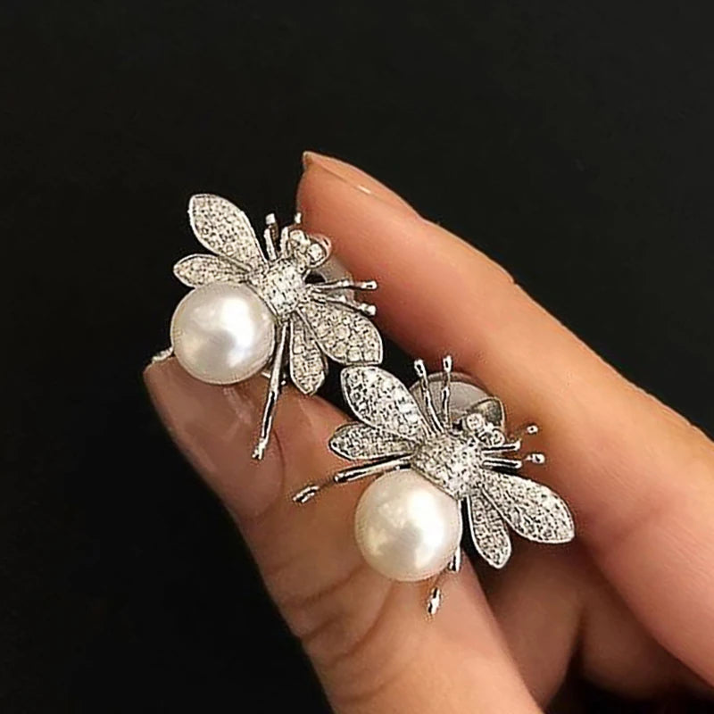 Huitan Delicate Bee Earrings Women for Wedding Engagement Good Quality Ear Accessories Dance Party Funny Earrings Trendy Jewelry - Lootquake