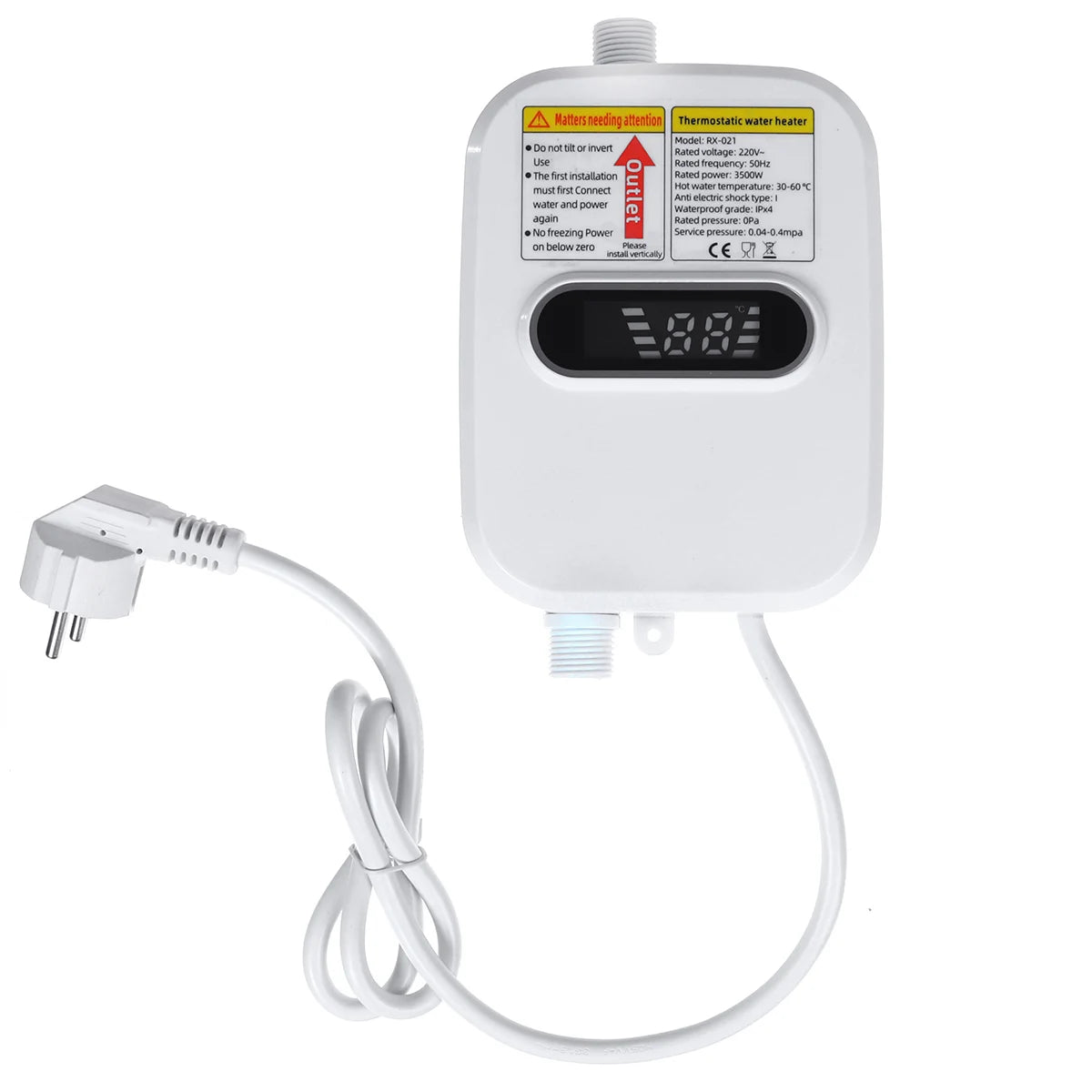 Appareil électroménager 3500 W, robinet, douche, chauffe-eau instantané, chauffage électrique du robinet, eau chaude instantanée pour cuisine et salle de bain