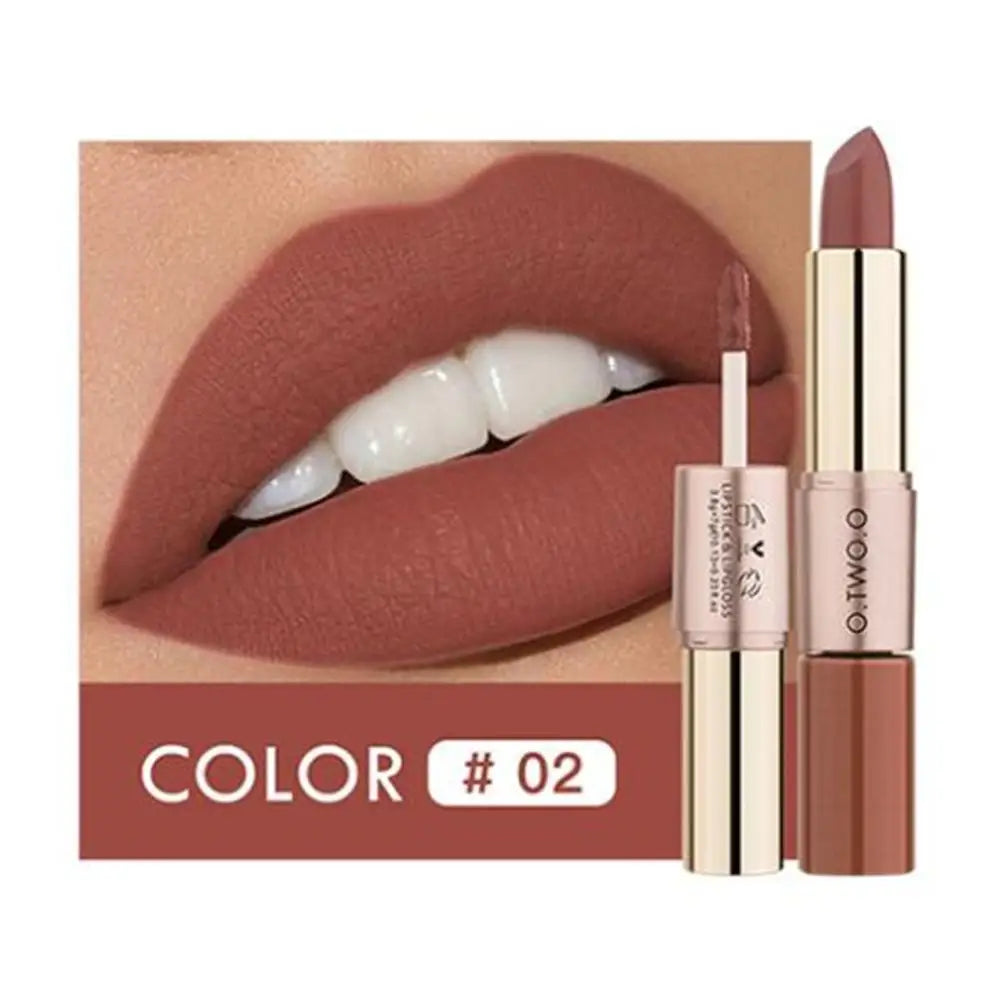 O.TWO.O 12 colores Maquillaje Lápiz labial Brillo labial Lápiz labial rojo sexy Impermeable Hidratante Labios Cosméticos Lápices labiales mate