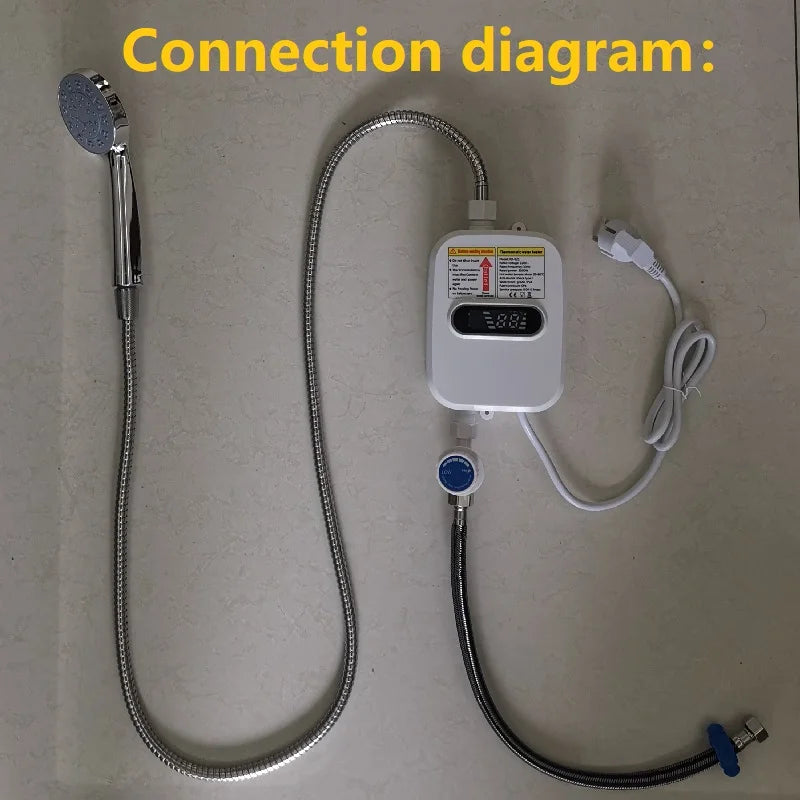 Appareil électroménager 3500 W, robinet, douche, chauffe-eau instantané, chauffage électrique du robinet, eau chaude instantanée pour cuisine et salle de bain