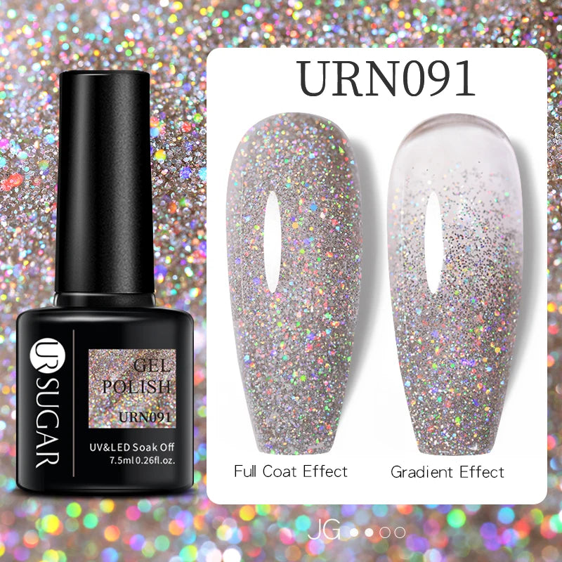 UR SUGAR 7.5ml Nude Glitter Color Gel Nail Polish Winter Warm Color Series Semi-permanent Varnish Professionals Manicure