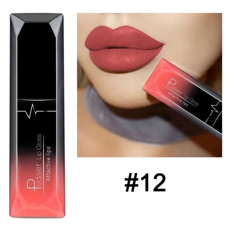 Lápiz labial mate nude de 21 colores, líquido hidratante, resistente al agua, duradero, antiadherente, brillo labial aterciopelado, maquillaje de labios para mujer, cosméticos.