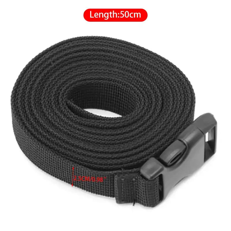1pc 50cm/100cm/200cm/300cm Outdoor Travel Tied Backpack Luggage Sleeping Bag Long Lash Strap Release Buckle - Lootquake