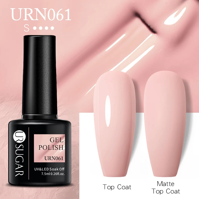 UR SUGAR 7.5ml Nude Glitter Color Gel Nail Polish Winter Warm Color Series Semi-permanent Varnish Professionals Manicure