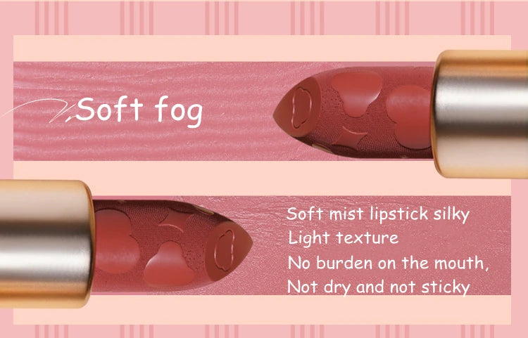 Flower Knows Love Bear Series Matte Moisturizing Lipstick Silky Smooth Renewal Natural Lip Makeup Professional Cosmetic Women