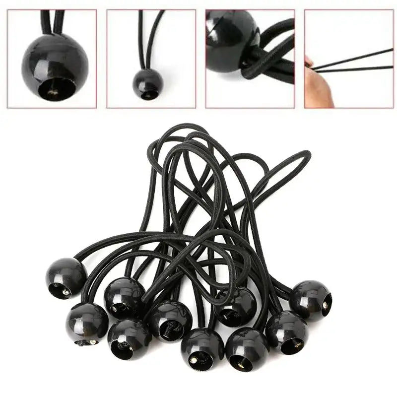 20/50pcs Set Outdoor Supplies Elastic Rope Ball Hiking Tent Accessories Bands Bungee Cords Tarp Tie Down Strap Camping Belts - Lootquake