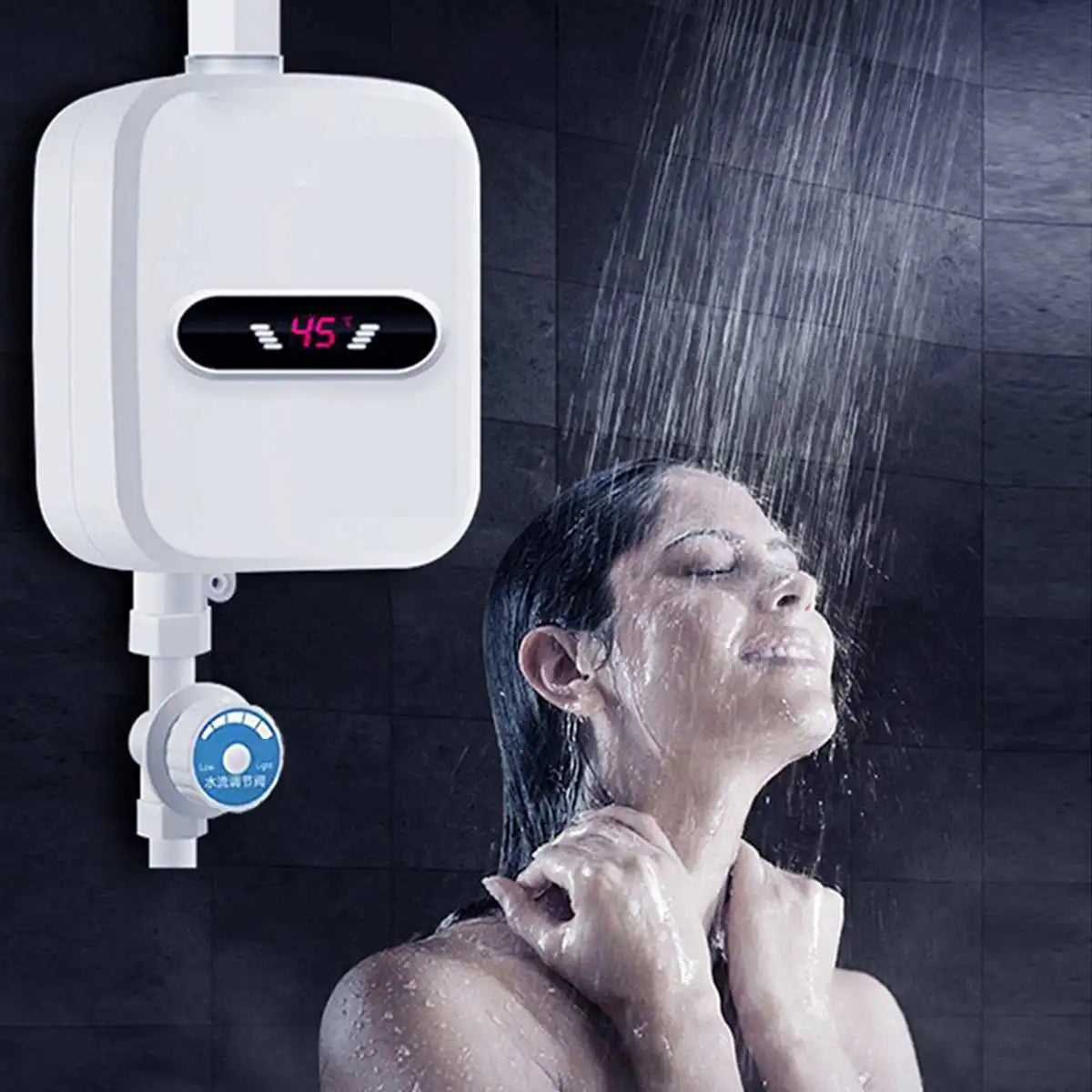 Chauffe-eau électrique à température constante, robinet à chauffage instantané, affichage LED, installation verticale pour douche