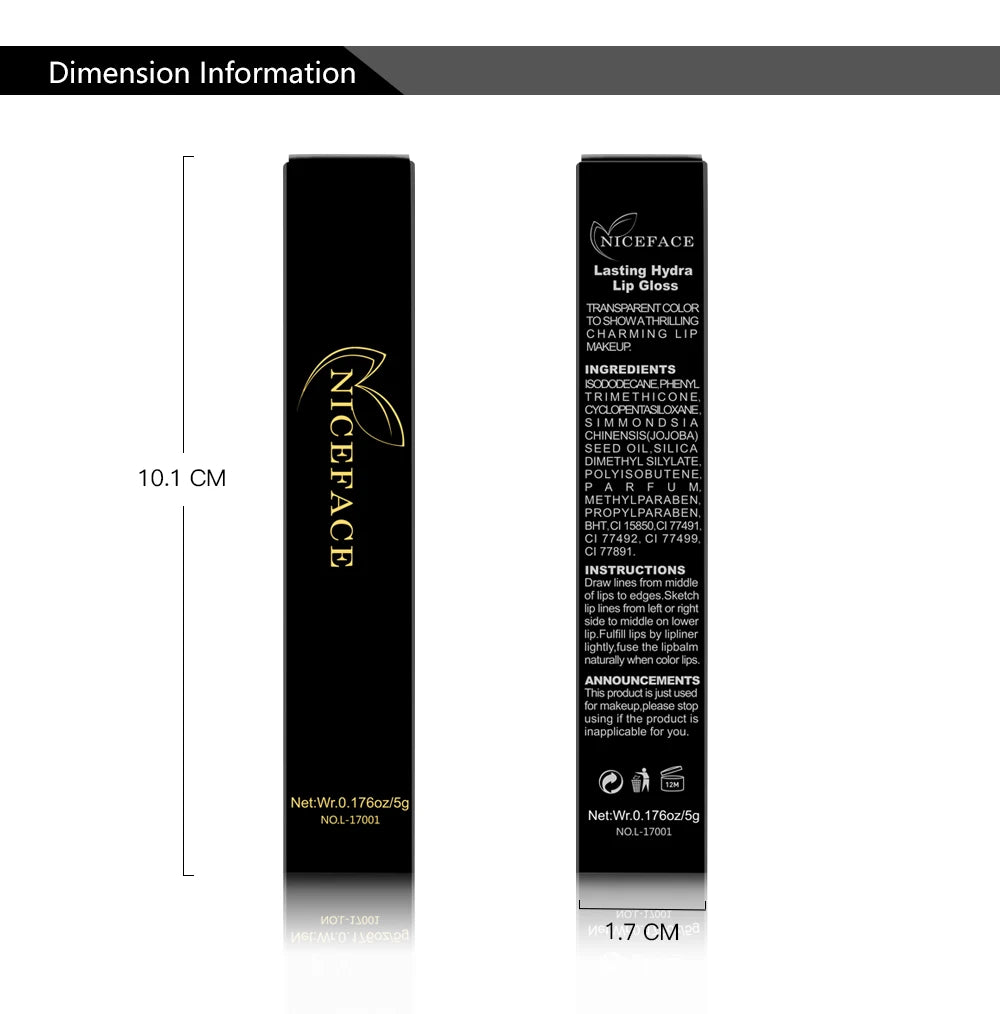 NICEFACE Lápiz labial líquido mate resistente al agua, brillo labial de larga duración, tinte sexy rojo nude morado metálico, lápices labiales, cosméticos de maquillaje