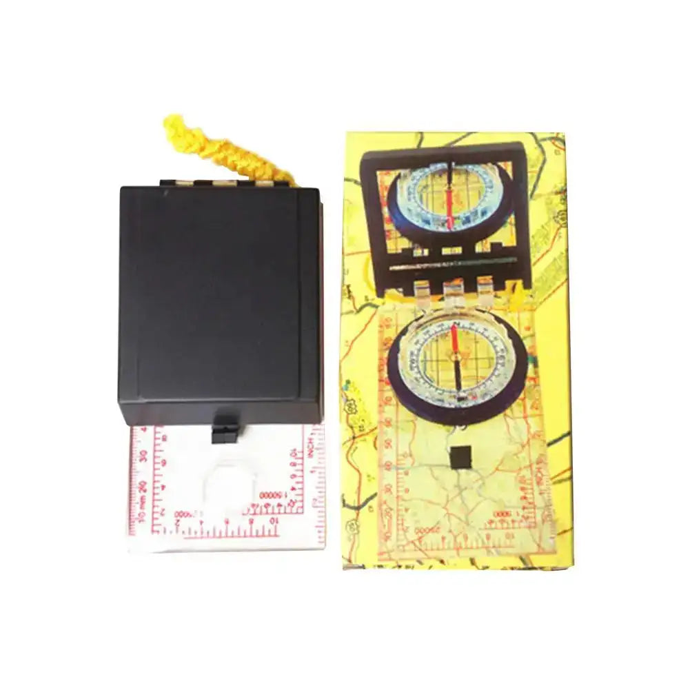 Portable Magnifying Compass Navigation Map Reading Compass with lanyard mirror and ruler for Camping Hiking and Traveling - Lootquake