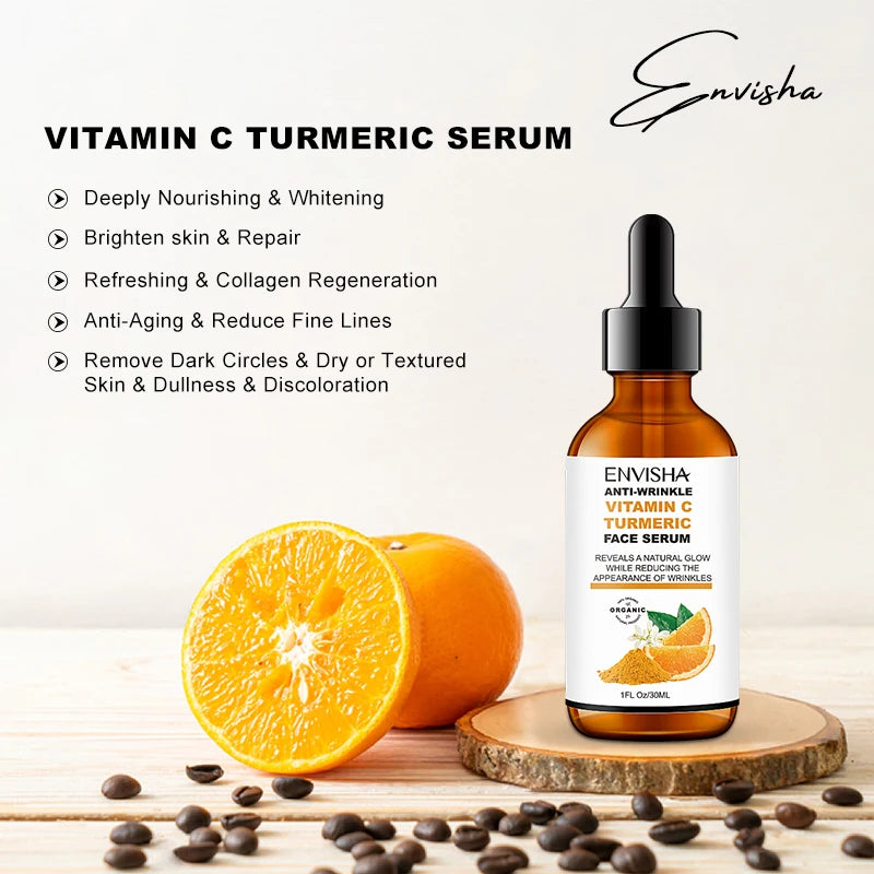 Suero de cúrcuma y vitamina C, blanqueador facial, antiedad, antiarrugas, hidratante, cosmético coreano, cuidado de la piel, reduce los poros.