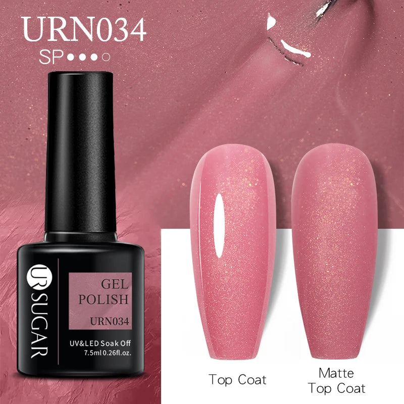 UR SUGAR 7.5ml Nude Glitter Color Gel Nail Polish Winter Warm Color Series Semi-permanent Varnish Professionals Manicure