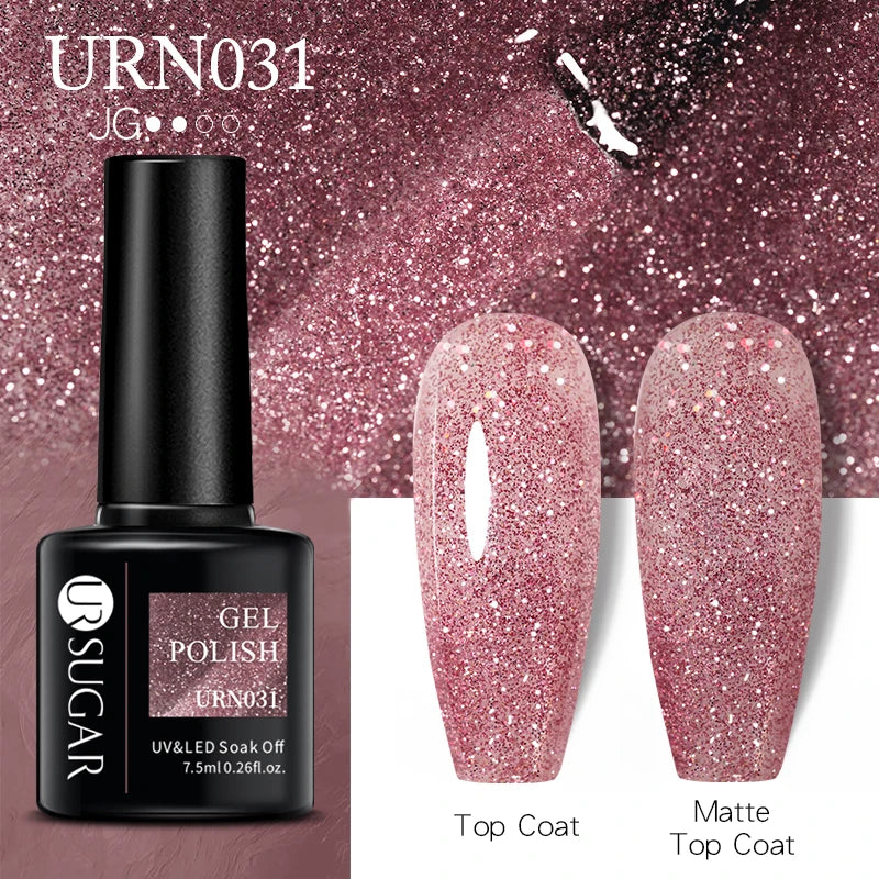 UR SUGAR 7.5ml Nude Glitter Color Gel Nail Polish Winter Warm Color Series Semi-permanent Varnish Professionals Manicure