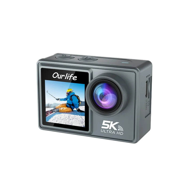 Cámara deportiva para exteriores con pantalla táctil de 2,0 pulgadas, 5K, 30 fps, 4K, 60 fps, antivibración, ultra HD, wifi, cámara de acción inalámbrica para casco