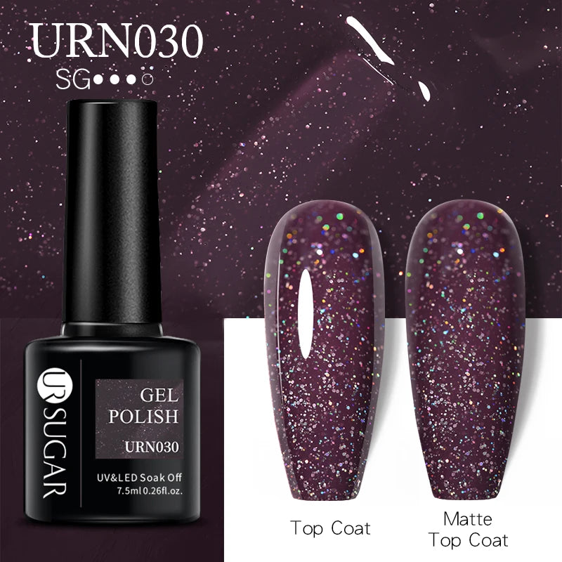 UR SUGAR 7.5ml Nude Glitter Color Gel Nail Polish Winter Warm Color Series Semi-permanent Varnish Professionals Manicure