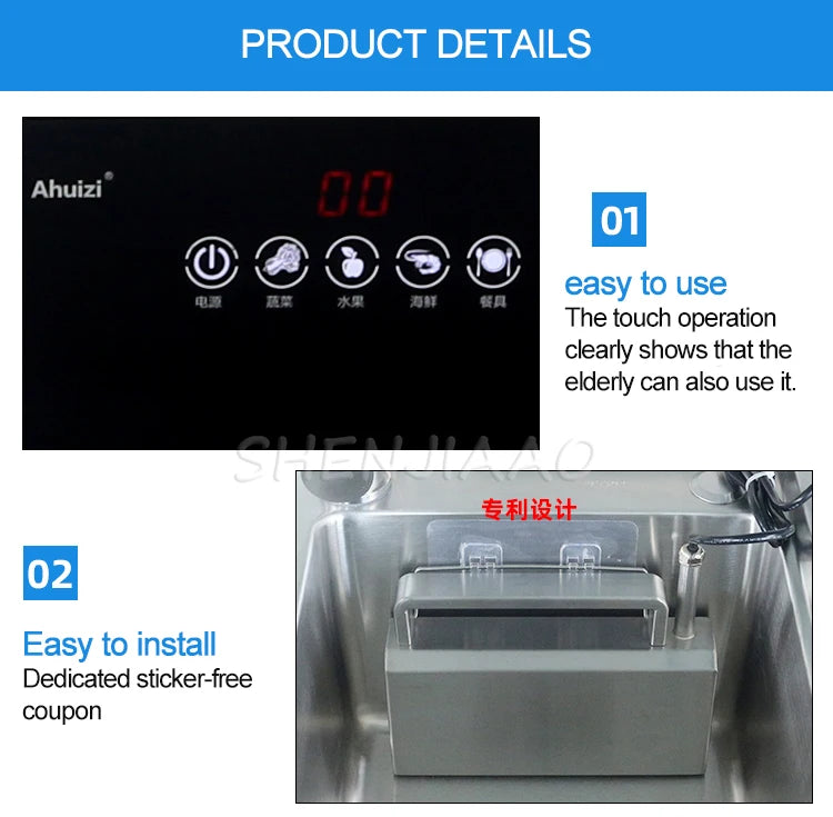 Lave-vaisselle portable 110 V/220 V, petit, autonome, sans installation, automatique, pour la cuisine et la maison, à ultrasons, A5