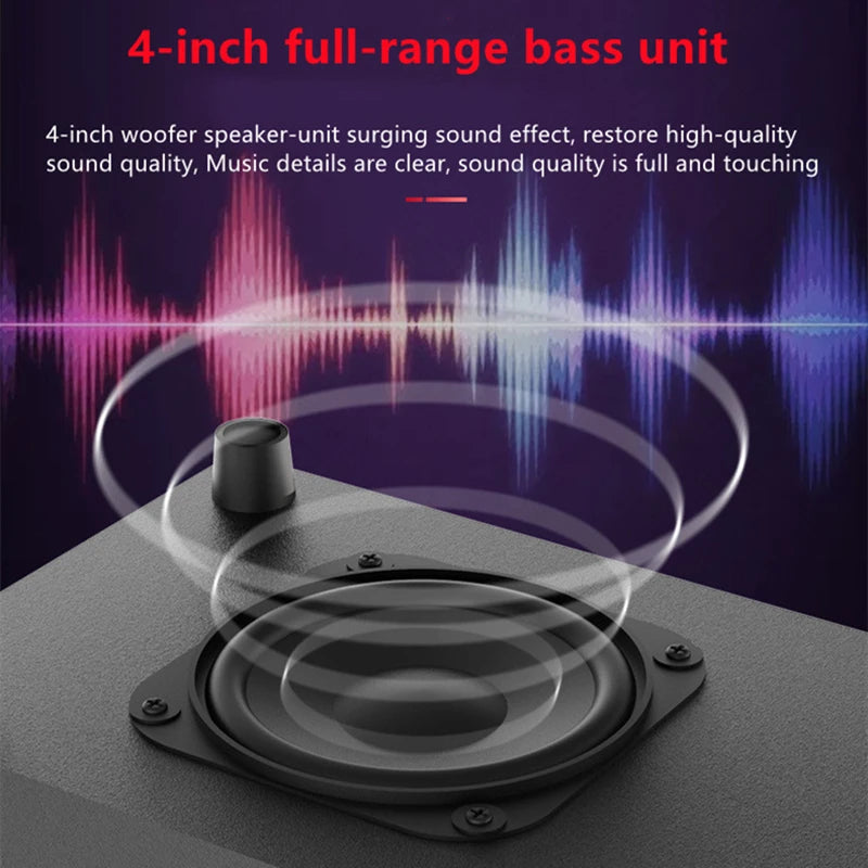 Sistema de audio multimedia Bluetooth 2.1 Cine en casa Sonido envolvente Combinación activa Altavoces de madera Cable auxiliar USB Poste TV PC