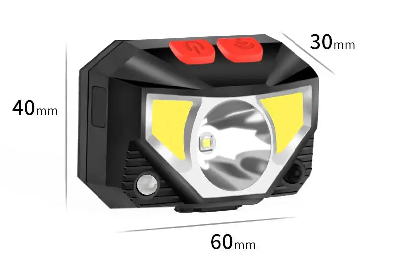 Powerfull LED Headlamp Rechargeable Body Motion Sensor Headlight Camping Flashlight Head Light Torch Lamp With USB - Lootquake