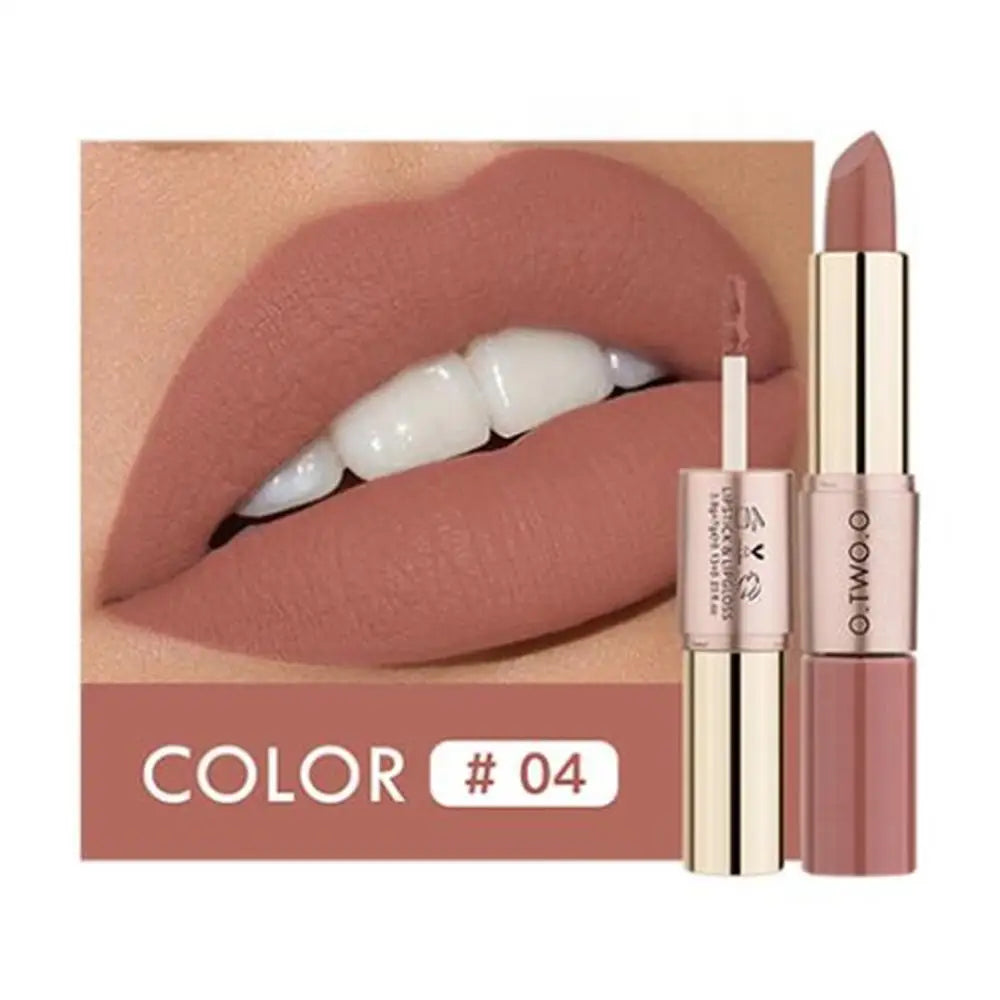 O.TWO.O 12 colores Maquillaje Lápiz labial Brillo labial Lápiz labial rojo sexy Impermeable Hidratante Labios Cosméticos Lápices labiales mate