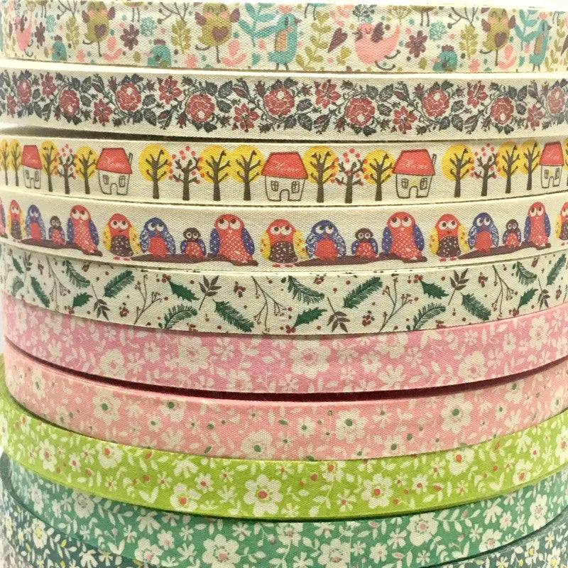 5Y 1.5cm/2.5cm Flowers Printed Cotton Floral Ribbon For Handmade DIY Craft Scrapbook Gift Packing Easter Wedding Christmas Deco - Lootquake