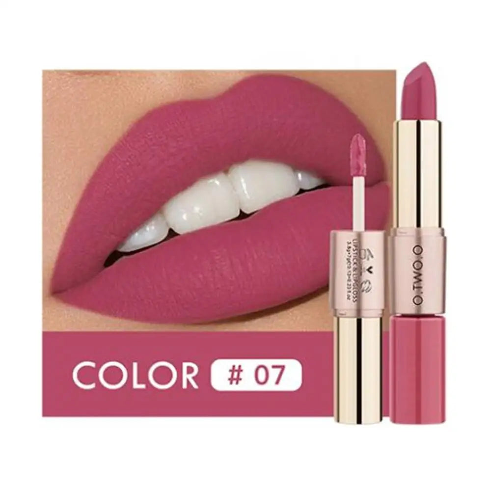 O.TWO.O 12 colores Maquillaje Lápiz labial Brillo labial Lápiz labial rojo sexy Impermeable Hidratante Labios Cosméticos Lápices labiales mate