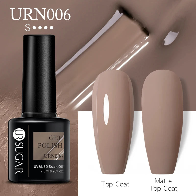UR SUGAR 7.5ml Nude Glitter Color Gel Nail Polish Winter Warm Color Series Semi-permanent Varnish Professionals Manicure