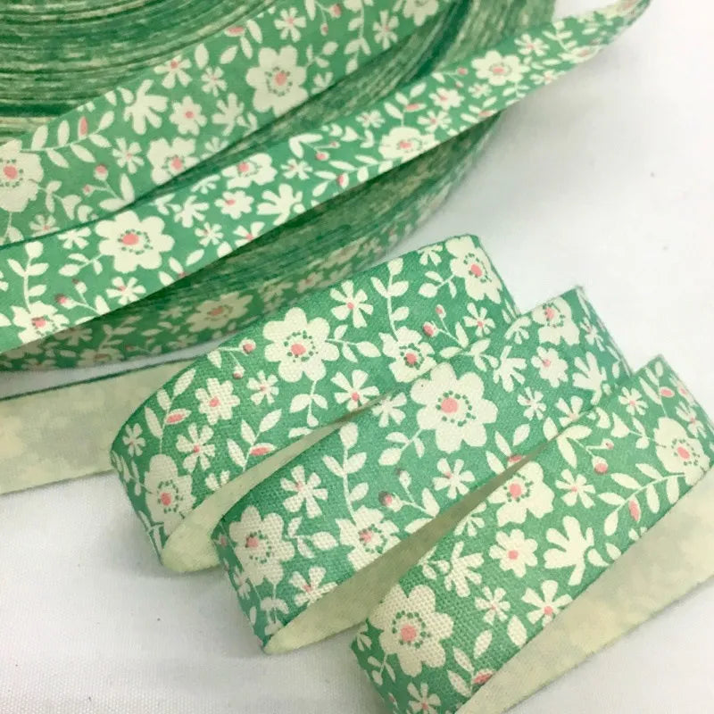 5Y 1.5cm/2.5cm Flowers Printed Cotton Floral Ribbon For Handmade DIY Craft Scrapbook Gift Packing Easter Wedding Christmas Deco - Lootquake