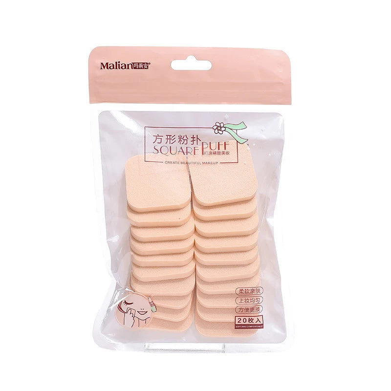 Esponjas de maquillaje para uso húmedo y seco, para base de maquillaje, cosmética facial, suaves, para crema BB y rubor, 20 unidades por paquete.